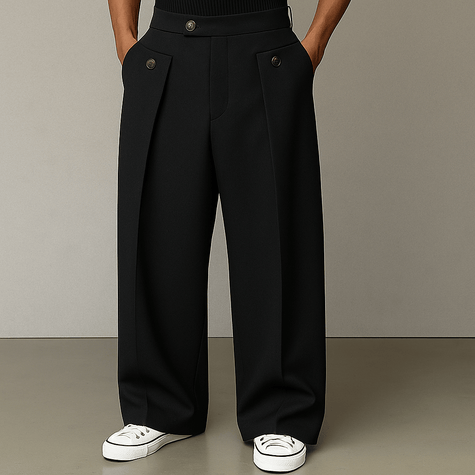 Men's Classic Wide Leg Pants - Black