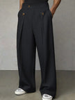 Men's Classic Wide Leg Pants - Dark Grey