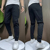 Men's Elastic Cargo Pants Casual - Black