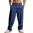 Men's Elastic Waist Pants Relaxed Fit - Navy