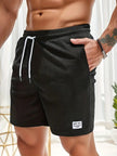 Men's Elastic Waist Swim Shorts - Black