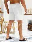 Men's Elastic Waist Swim Shorts - White back view