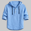 Men's Hooded Shirt Relaxed Fit - Blue