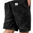 Men's Ribbed Cargo Shorts Casual - Black