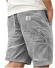 Men's Ribbed Cargo Shorts Casual - Grey