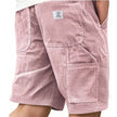 Men's Ribbed Cargo Shorts Casual - Pink