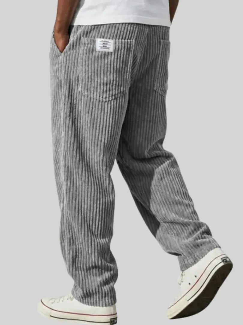 Men's Ribbed Pants Relaxed Fit - Grey