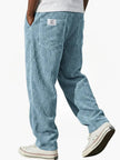 Men's Ribbed Pants Relaxed Fit - Light Blue