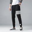 Men's Striped Jogger Pants Casual - Black