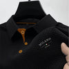 Men's Textured Polo Shirt Casual - Black