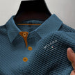 Men's Textured Polo Shirt Casual - Blue