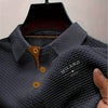 Men's Textured Polo Shirt Casual - Grey
