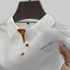 Men's Textured Polo Shirt Casual - White