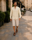 Men's Traditional Shirt Casual - Beige
