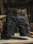 Men's Vintage Cargo Shorts Casual - Black