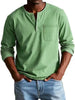 Men's Vintage Henley Shirt Casual - Green