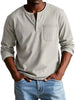 Men's Vintage Henley Shirt Casual - White