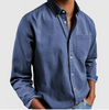 Men's Workwear Button Shirt Casual - Blue