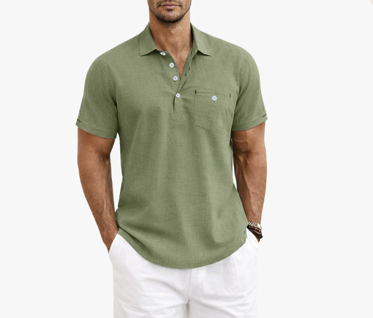Men's Summer Polo Shirt Breathable – Green
