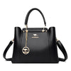 Women Elegant Handbag With Shoulder Strap - Black