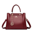 Women Elegant Handbag With Shoulder Strap - Red