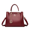 Women Elegant Handbag With Shoulder Strap - Red