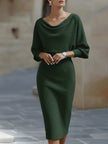 Women's Batwing Knit Dress Midi