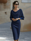 Women's Batwing Knit Dress Midi