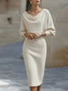 Women's Batwing Knit Dress Midi