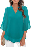 Women's Casual Blouse Long Sleeve - Side