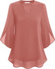 Women's Casual Blouse Long Sleeve - Flat