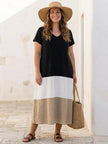 Women's Color Block Summer Dress Maxi