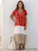 Women's Color Block Summer Dress Maxi