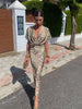 Women's Elegant Bodycon Dress Midi - Back