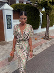 Women's Elegant Bodycon Dress Midi - Side