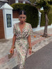 Women's Elegant Bodycon Dress Midi - Side