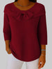 Women's Elegant Bow Blouse Ribbed