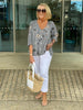 Women's Floral Blouse Casual - Gray