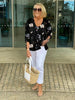 Women's Floral Blouse Casual - Black