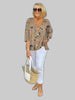 Women's Floral Blouse Casual - Khaki
