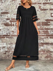 Women's Mesh Sleeve Evening Dress Maxi