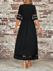 Women's Mesh Sleeve Evening Dress Maxi