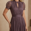 Women's Pleated Evening Dress Maxi - Purple Detail