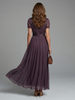 Women's Pleated Evening Dress Maxi