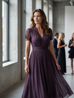 Women's Pleated Evening Dress Maxi