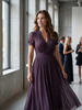 Women's Pleated Evening Dress Maxi
