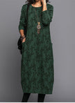 Women's Pocket Floral Dress Midi