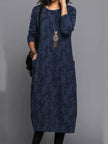 Women's Pocket Floral Dress Midi