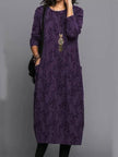 Women's Pocket Floral Dress Midi