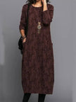 Women's Pocket Floral Dress Midi